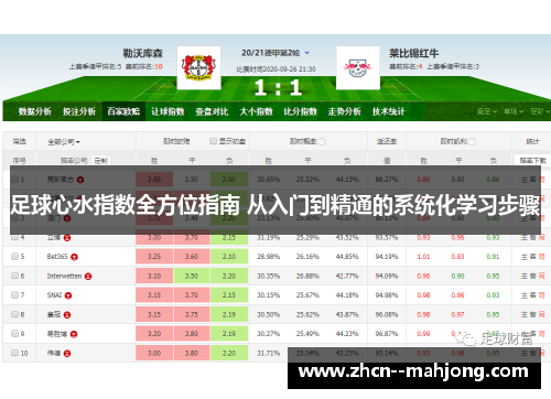 足球心水指数全方位指南 从入门到精通的系统化学习步骤